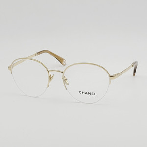 [샤넬] CH2203 463 CHANEL 원형 반무테 골드 금색 심플한 안경테